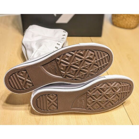 Converse Chuck Taylor All Star White XX-HI Knee High Unisex Hi Tops W10 M8 NIB - Picture 7 of 10